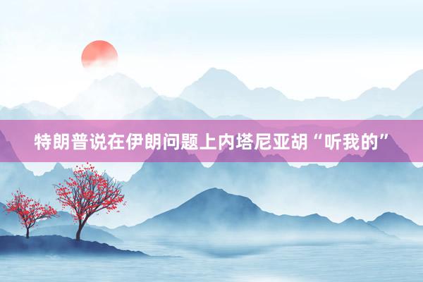 特朗普说在伊朗问题上内塔尼亚胡“听我的”