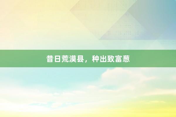 昔日荒漠县，种出致富葱