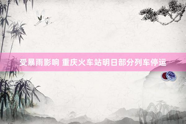受暴雨影响 重庆火车站明日部分列车停运