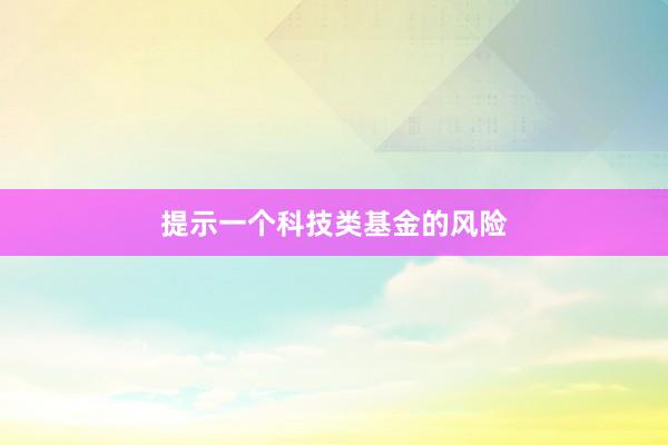 提示一个科技类基金的风险