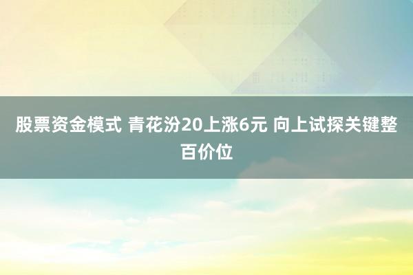股票资金模式 青花汾20上涨6元 向上试探关键整百价位