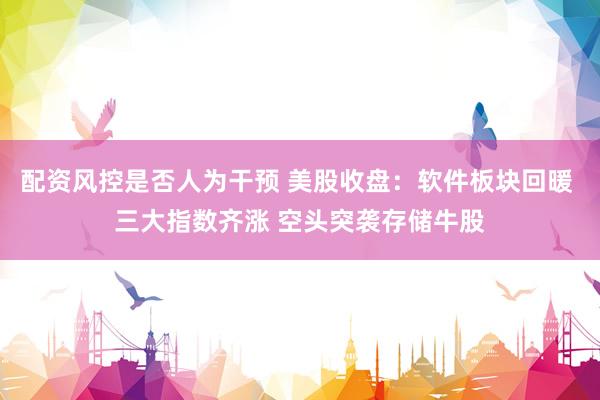 配资风控是否人为干预 美股收盘：软件板块回暖 三大指数齐涨 空头突袭存储牛股