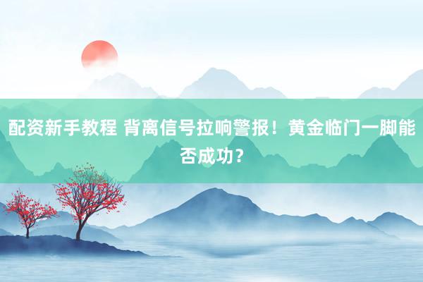 配资新手教程 背离信号拉响警报！黄金临门一脚能否成功？