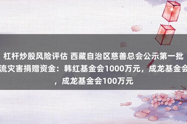 杠杆炒股风险评估 西藏自治区慈善总会公示第一批吉隆泥石流灾害捐赠资金：韩红基金会1000万元，成龙基金会100万元