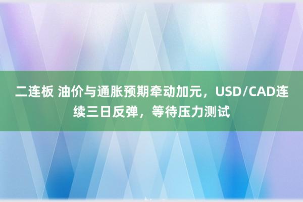 二连板 油价与通胀预期牵动加元，USD/CAD连续三日反弹，等待压力测试