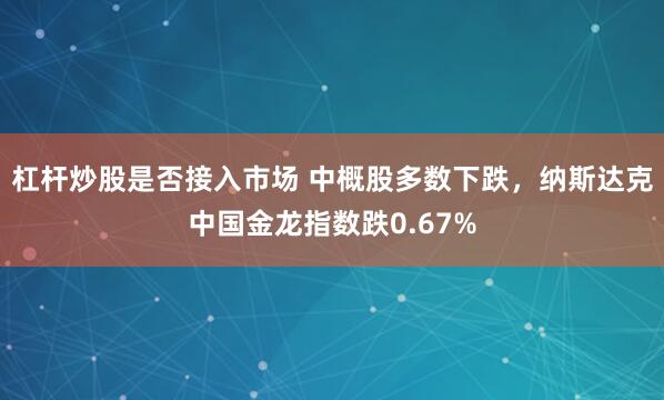 杠杆炒股是否接入市场 中概股多数下跌，纳斯达克中国金龙指数跌0.67%