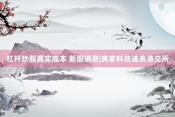 杠杆炒股真实成本 新股消息|寅家科技递表港交所