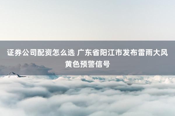 证券公司配资怎么选 广东省阳江市发布雷雨大风黄色预警信号