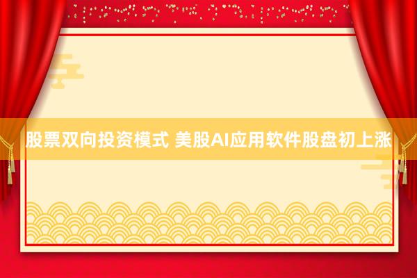 股票双向投资模式 美股AI应用软件股盘初上涨